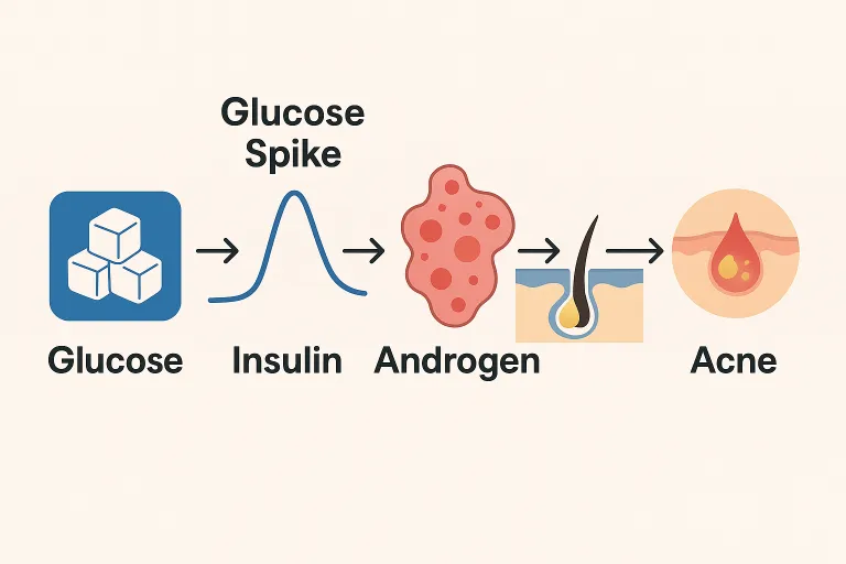 Cơ chế Glucose - Insulin - Androgen gây mụn trứng cá