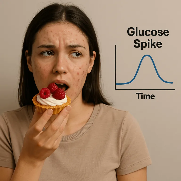 Mụn hình thành do đường huyết tăng đột biến (glucose spike)