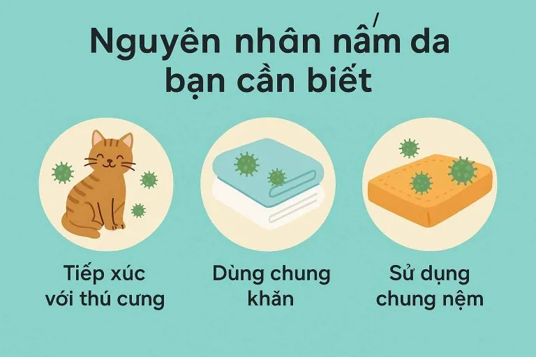 Nguyên nhân nấm da lây từ thú cưng, khăn và nệm dùng chung