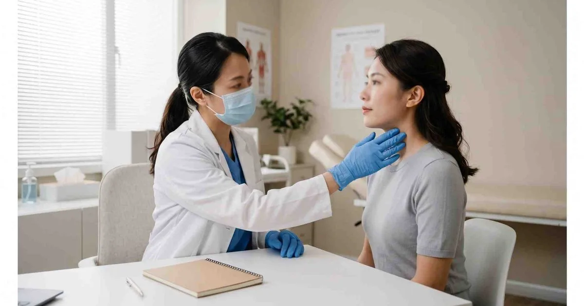 Bác sĩ da liễu khám vùng da sẫm màu để phân biệt thâm nách thường và bệnh gai đen tại phòng khám