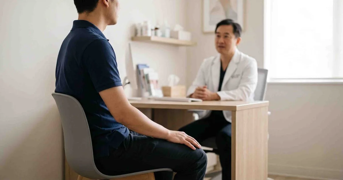 Người bệnh viêm niệu đạo tái phát tư vấn với bác sĩ da liễu sau đợt điều trị kháng sinh