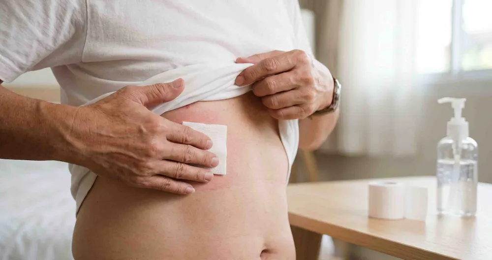 Che kín vùng tổn thương zona bằng gạc sạch để hạn chế lây virus VZV qua dịch mụn nước