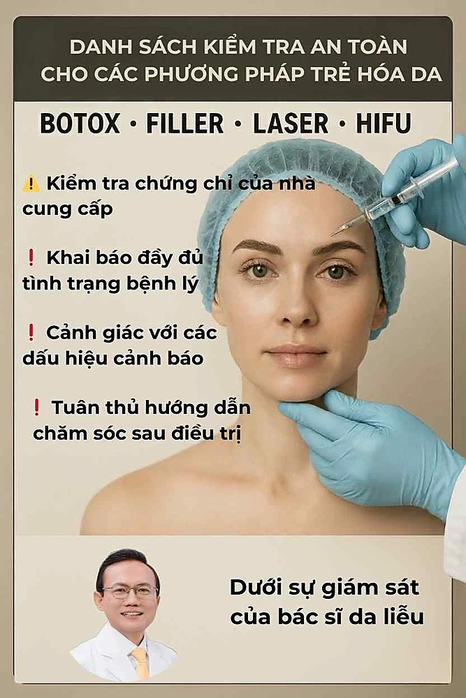 Checklist chống chỉ định và lưu ý an toàn khi trẻ hóa da tại Phòng Khám Da Liễu Anh Mỹ