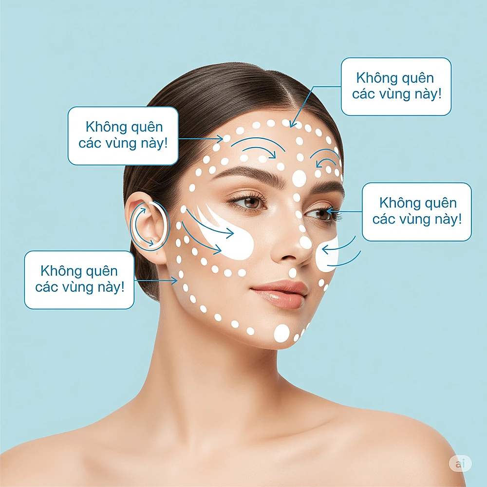 Kỹ thuật chấm điểm và vỗ nhẹ giúp thoa kem chống nắng đều khắp mặt