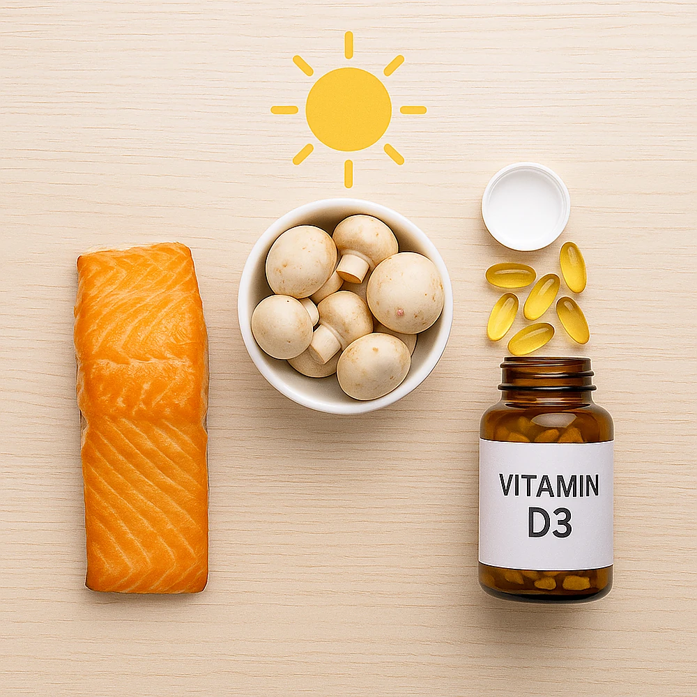 Các cách dùng vitamin D để trị mụn hiệu quả bao gồm thực phẩm, ánh nắng và viên uống theo chỉ định.