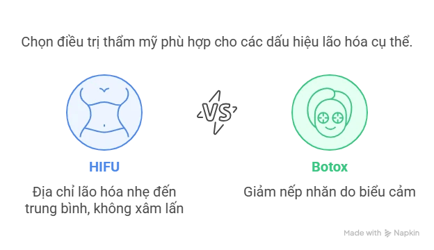 Chọn thẩm mỹ phù hợp dấu hiệu lão hóa
