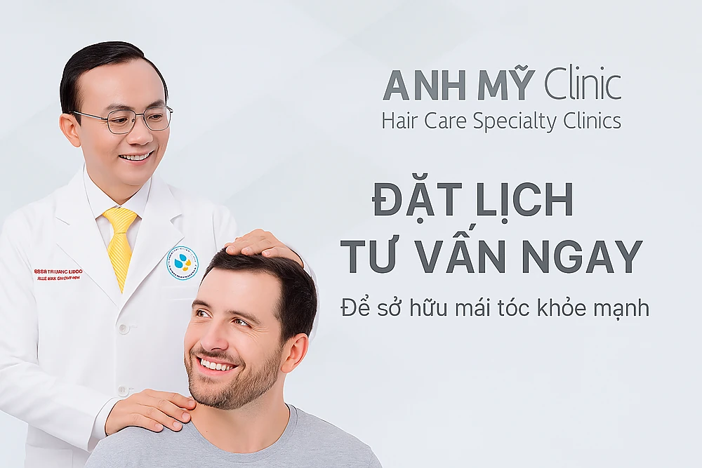 Bác sĩ Trương Lê Đạo – chuyên khoa II Da Liễu – tư vấn điều trị rụng tóc tại Phòng Khám Da Liễu Anh Mỹ