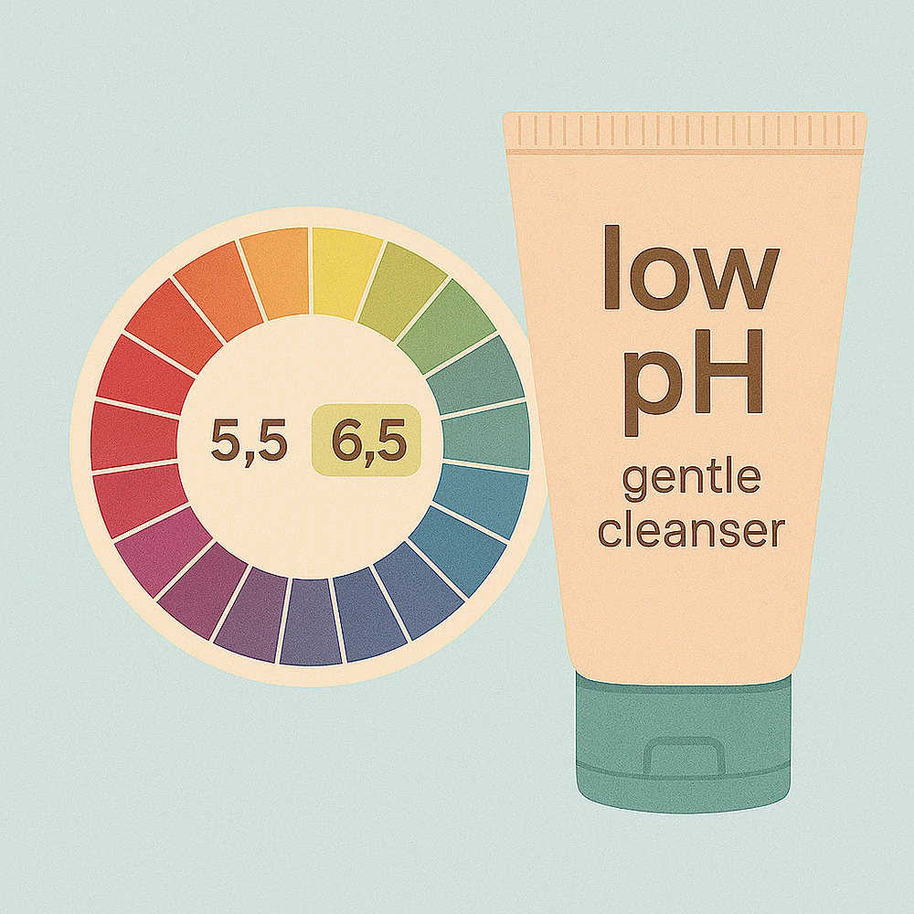Dùng  sữa rửa mặt có pH từ 5.5-6.5