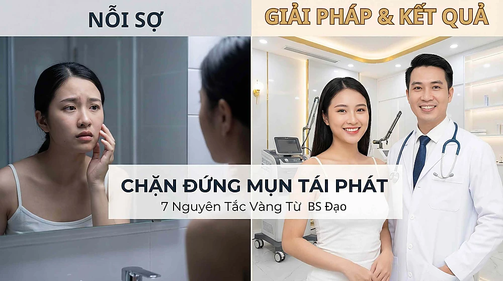Bác sĩ Trương Lê Đạo tư vấn phác đồ duy trì sau trị mụn chuẩn y khoa tại Anh Mỹ Clinic