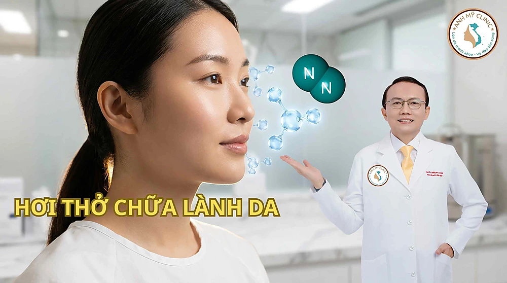 Bác sĩ Chuyên khoa II Trương Lê Đạo giải thích cơ chế hơi thở chữa lành da và vai trò của Nitric Oxide trong trẻ hóa da tại Anh Mỹ Clinic.