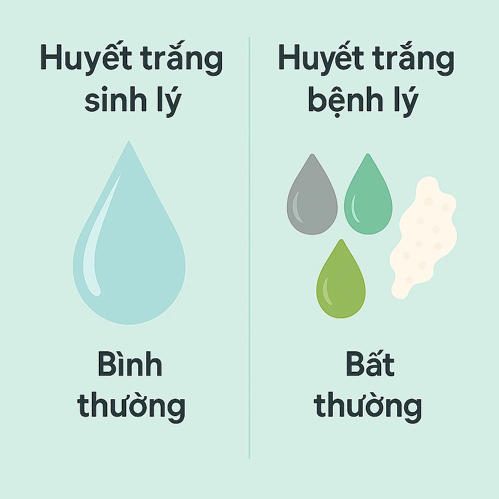 So sánh huyết trắng sinh lý và bệnh lý