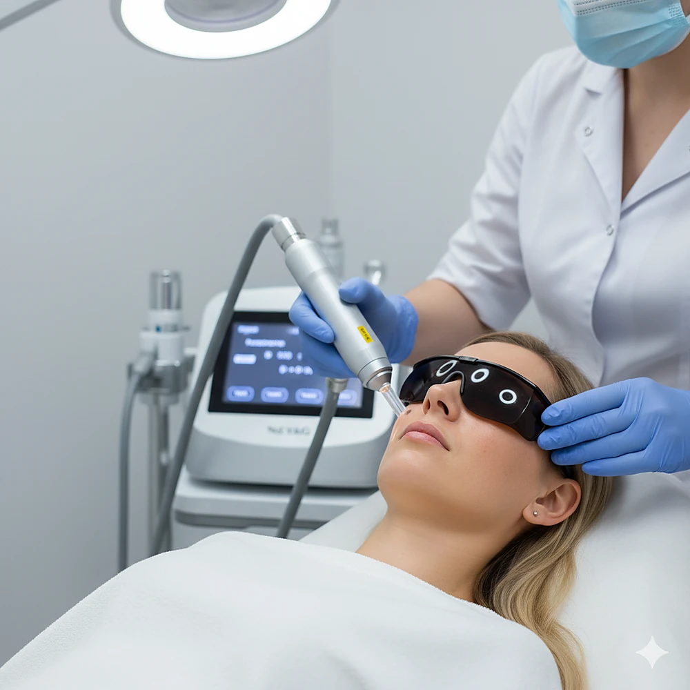 Điều trị trẻ hóa bằng Laser Nd:YAG và IPL giúp giảm nám, tàn nhang, đỏ da tại Anh Mỹ Clinic