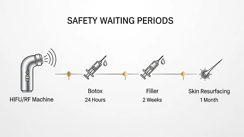 Lịch trình kết hợp HIFU RF với Botox Filler và Laser.