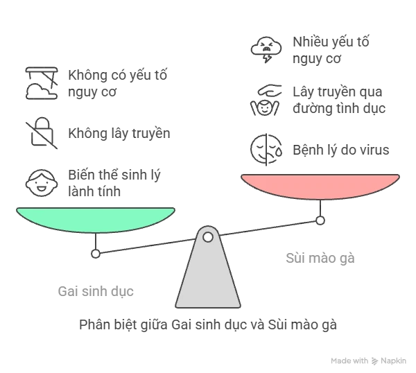 Phân Biệt Gai Sinh Dục và Mồng Gà