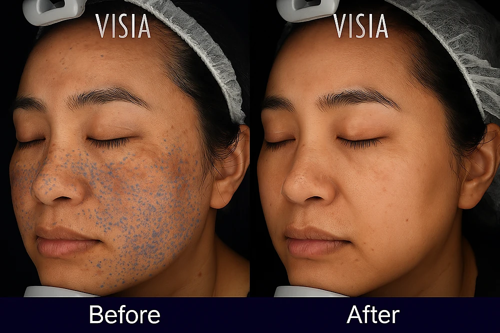 Phân tích da nám bằng VISIA tại Phòng Khám Da Liễu Anh Mỹ Clinic