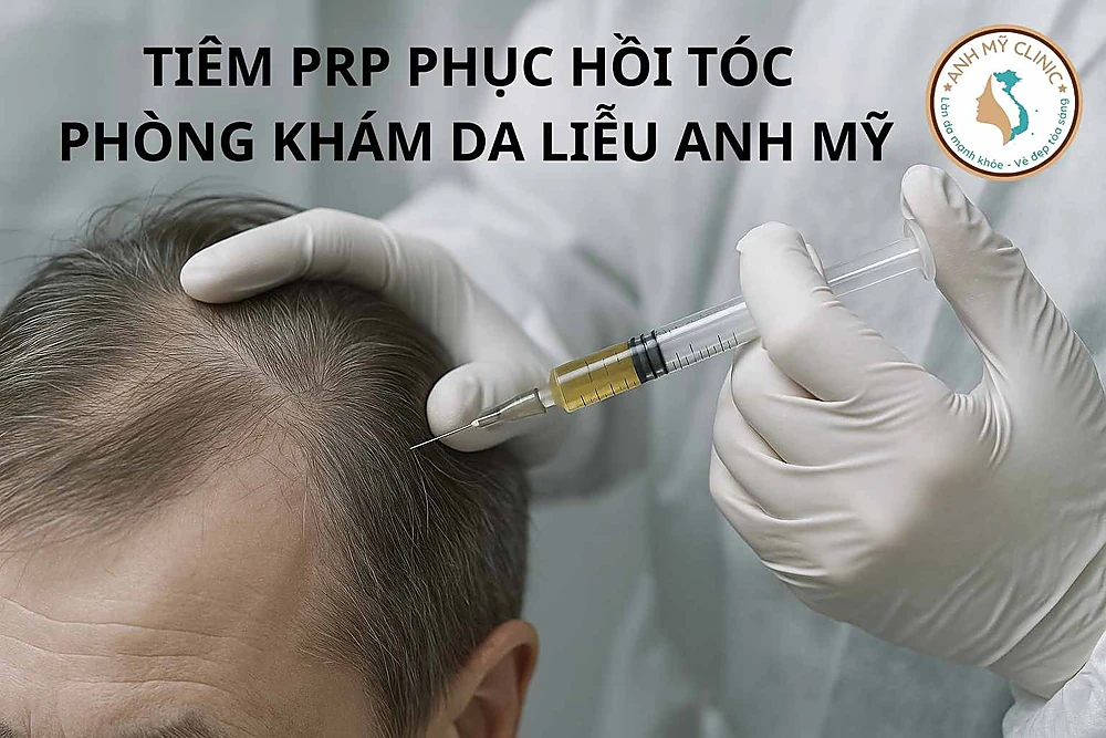Liệu pháp tiêm PRP kích thích mọc tóc tại Phòng Khám Da Liễu Anh Mỹ do Bs Trương Lê Đạo thực hiện