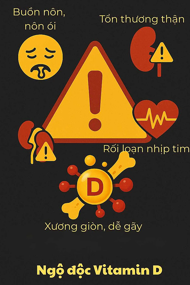  Những rủi ro tiềm ẩn khi tự ý bổ sung vitamin D liều cao mà không có sự tư vấn của bác sĩ. 
