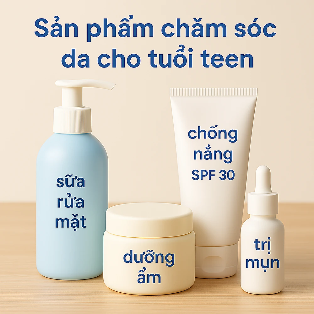 Bộ sản phẩm chăm sóc da phù hợp tuổi teen