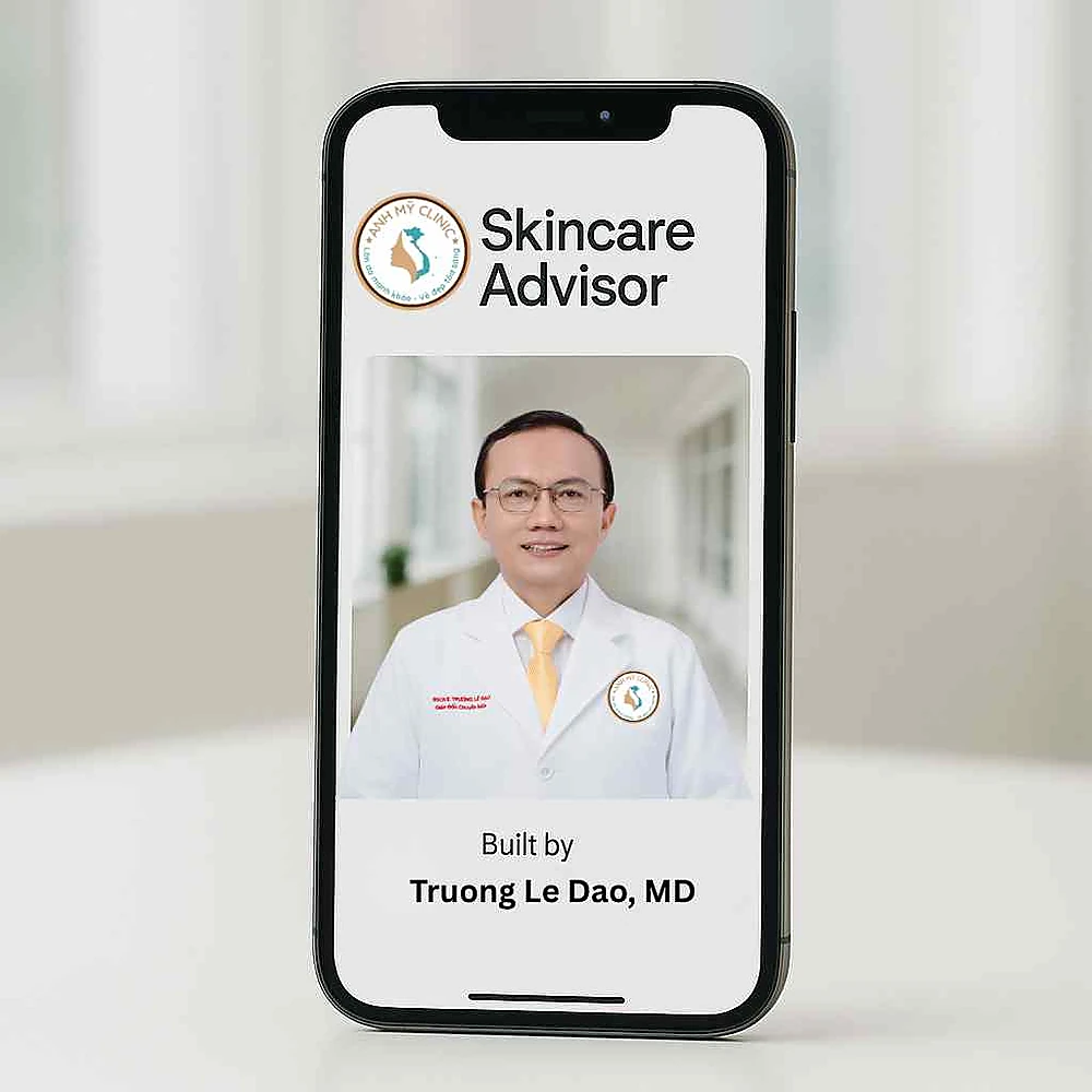 The interface of the scientific skincare app developed by Dr. Truong Le Dao.