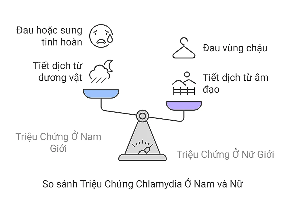 So Sánh Triệu Chứng Chlamydia Nữ và Nam