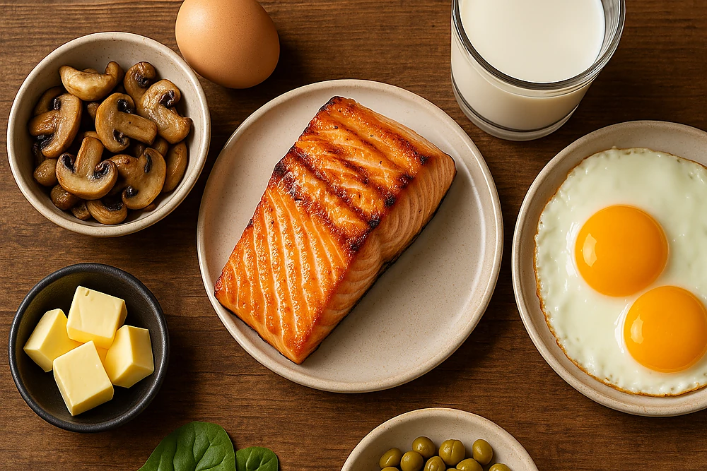 Các loại thực phẩm chống lão hóa giàu vitamin D tự nhiên mà bạn nên bổ sung vào thực đơn. 
