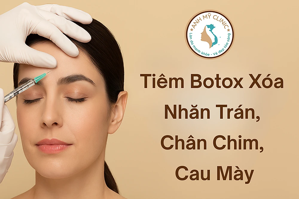 Tiêm botox xóa nhăn trán, chân chim, cau mày
